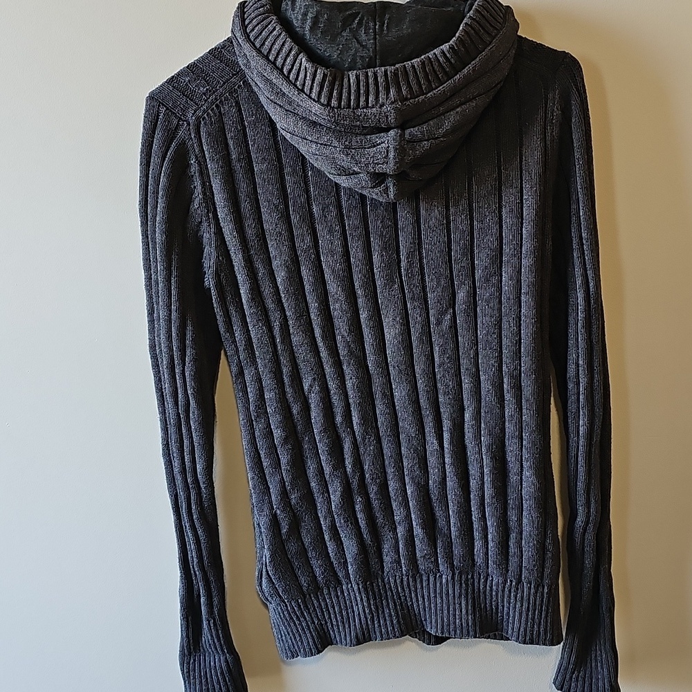 Tommy Hilfiger Small Charcoal Cable Knit Cardigan - Picture 4 of 7